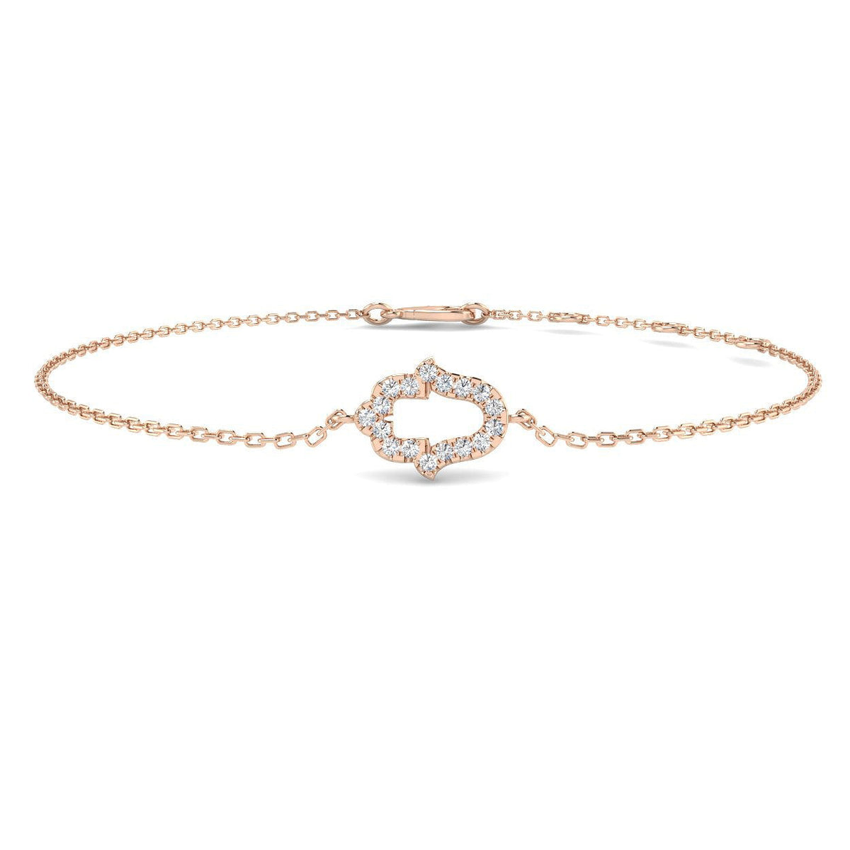 Natural Diamond Hamsa Bracelet in 10K/14K gold and platinum with certified lab-grown or natural diamonds