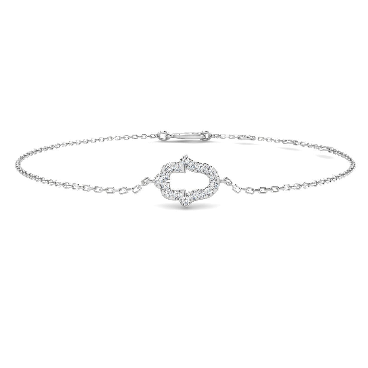 Natural Diamond Hamsa Bracelet in 10K/14K gold and platinum with certified lab-grown or natural diamonds