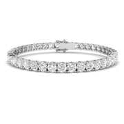 Round Natural Diamond Tennis Bracelet in Prong Set with Secure Box Clasp in 10K/14K gold and platinum with certified lab-grown or natural diamonds