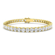 Round Natural Diamond Tennis Bracelet in Prong Set with Secure Box Clasp in 10K/14K gold and platinum with certified lab-grown or natural diamonds