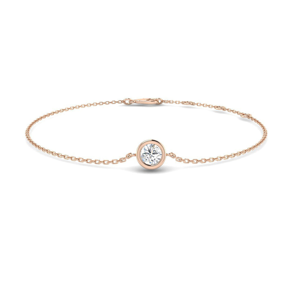 Natural Diamond Solitaire Bracelet in 10K/14K gold and platinum with certified lab-grown or natural diamonds