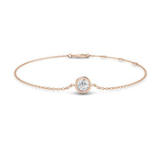 Natural Diamond Solitaire Bracelet in 10K/14K gold and platinum with certified lab-grown or natural diamonds