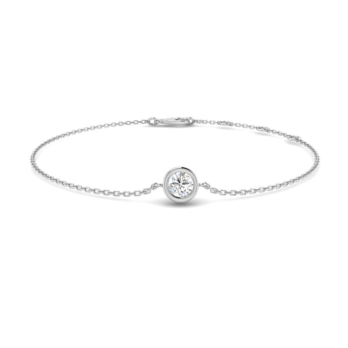 Natural Diamond Solitaire Bracelet in 10K/14K gold and platinum with certified lab-grown or natural diamonds