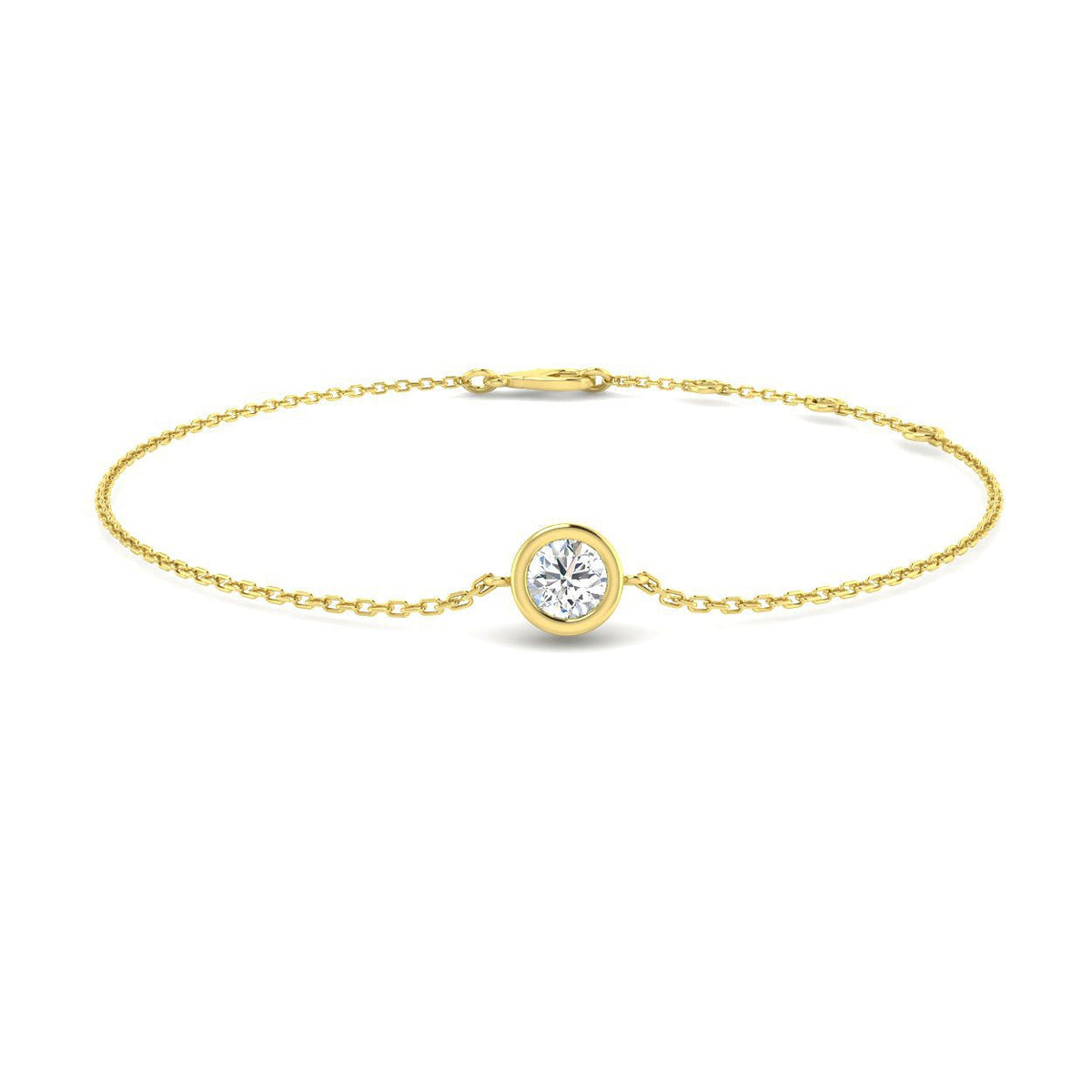 Natural Diamond Solitaire Bracelet in 10K/14K gold and platinum with certified lab-grown or natural diamonds