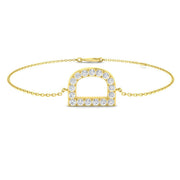Natural Round Cut Diamond Initial D Letter Chain Bracelet in Platinum with Lobster Claw in 10K/14K gold and platinum with certified lab-grown or natural diamonds