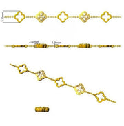 Delicate Clover Style Diamond Chain Bracelet in Gold or in 10K/14K gold and platinum with certified lab-grown or natural diamonds