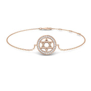 Natural Diamond Jewish Star of David Bracelet with Round Pave Halo in 10K/14K gold and platinum with certified lab-grown or natural diamonds