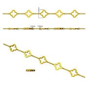 Natural or Lab Grown Diamond Clover Chain Bracelet in 10K/14K gold and platinum with certified lab-grown or natural diamonds