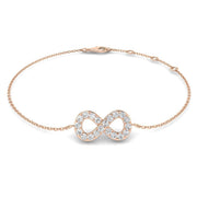 Natural Diamond Infinity Bracelet in 10K/14K gold and platinum with certified lab-grown or natural diamonds