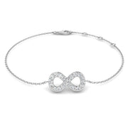 Natural Diamond Infinity Bracelet in 10K/14K gold and platinum with certified lab-grown or natural diamonds