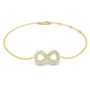 Natural Diamond Infinity Bracelet in 10K/14K gold and platinum with certified lab-grown or natural diamonds