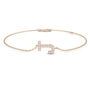 Round Cut Natural Diamond Initial J Letter Chain Bracelet for Women in 10K/14K gold and platinum with certified lab-grown or natural diamonds