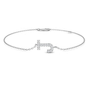 Round Cut Natural Diamond Initial J Letter Chain Bracelet for Women in 10K/14K gold and platinum with certified lab-grown or natural diamonds