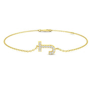 Round Cut Natural Diamond Initial J Letter Chain Bracelet for Women in 10K/14K gold and platinum with certified lab-grown or natural diamonds