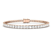 Baguette Cut Lab Grown Diamond Prong Set Link Tennis Bracelet in Platinum with Box Clasp in 10K/14K gold and platinum with certified lab-grown or natural diamonds