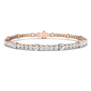 Round Lab Grown Diamond Tennis Bracelet in Prong Set with Box Closure in 10K/14K gold and platinum with certified lab-grown or natural diamonds