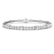Round Lab Grown Diamond Tennis Bracelet in Prong Set with Box Closure in 10K/14K gold and platinum with certified lab-grown or natural diamonds