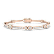 Lab Grown Diamond Station Bracelet in 10K/14K gold and platinum with certified lab-grown or natural diamonds