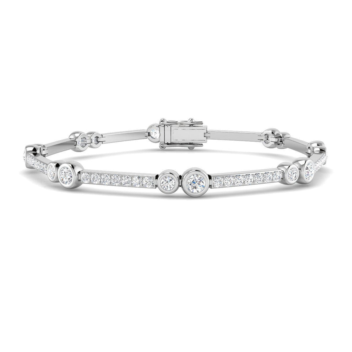 Lab Grown Diamond Station Bracelet in 10K/14K gold and platinum with certified lab-grown or natural diamonds