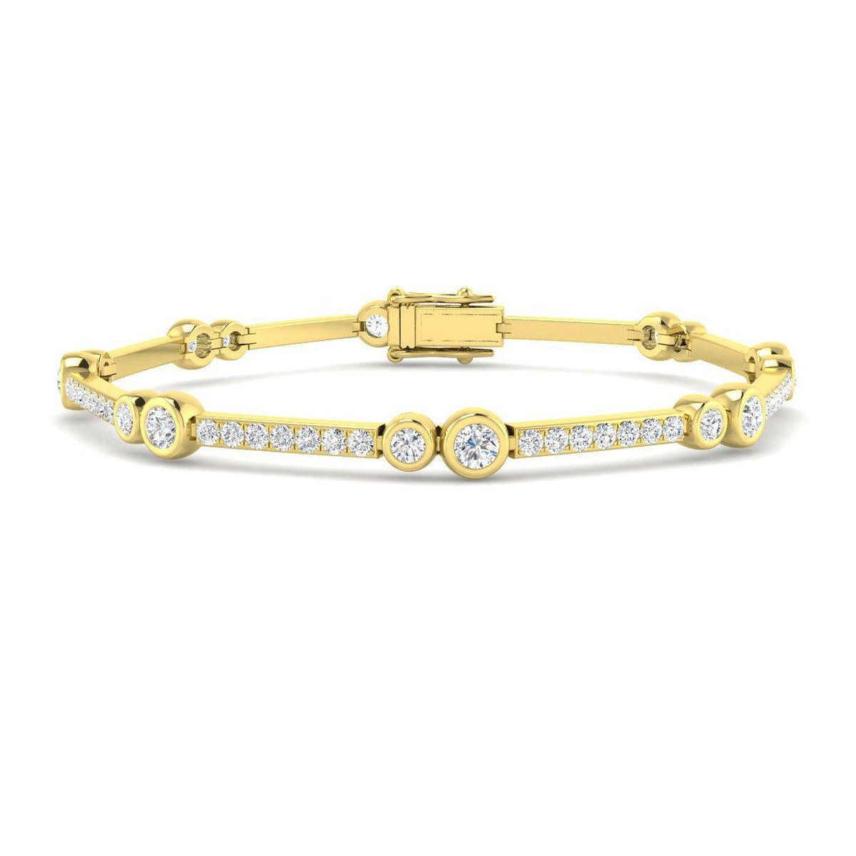 Lab Grown Diamond Station Bracelet in 10K/14K gold and platinum with certified lab-grown or natural diamonds