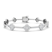 Diamond Clover Bracelet 2.75ct Natural Pave Set in 10K/14K gold and platinum with certified lab-grown or natural diamonds