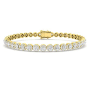 Lab Grown Diamond Halo Tennis Bracelet with Box Clasp & Safety Lock in 10K/14K gold and platinum with certified lab-grown or natural diamonds