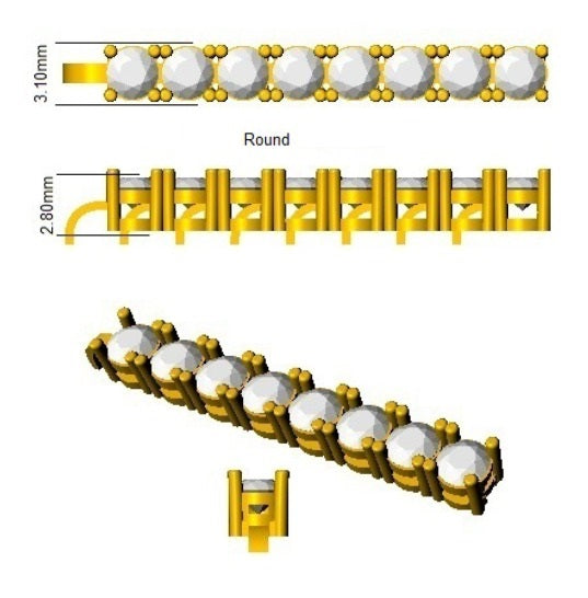 Lab Grown Diamond Tennis Bracelet in 10K/14K gold and platinum with certified lab-grown or natural diamonds