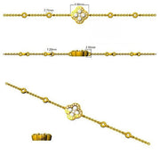 Clover Diamond Chain Bracelet with Bezel & Pave Set Natural Diamonds in 10K/14K gold and platinum with certified lab-grown or natural diamonds