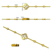 Clover Diamond Chain Bracelet with Bezel & Pave Set Natural Diamonds in 10K/14K gold and platinum with certified lab-grown or natural diamonds
