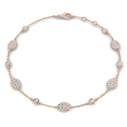 Round Lab Grown Diamond Station Bracelet in 10K/14K gold and platinum with certified lab-grown or natural diamonds