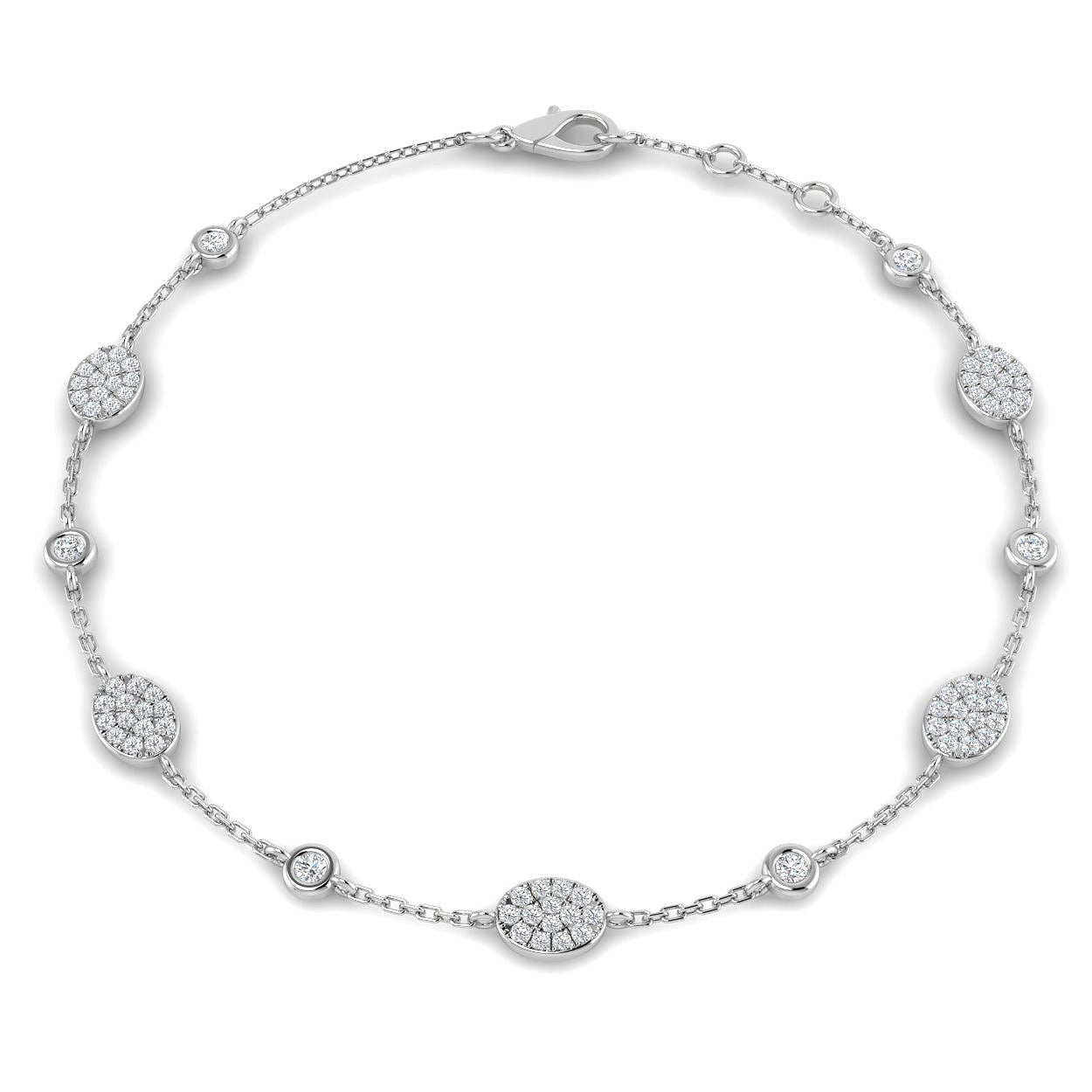 Round Lab Grown Diamond Station Bracelet in 10K/14K gold and platinum with certified lab-grown or natural diamonds