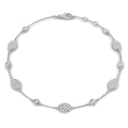 Round Lab Grown Diamond Station Bracelet in 10K/14K gold and platinum with certified lab-grown or natural diamonds