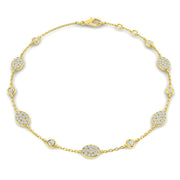 Round Lab Grown Diamond Station Bracelet in 10K/14K gold and platinum with certified lab-grown or natural diamonds