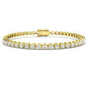 Round Lab Grown Diamond Tennis Bracelet in Prong Set with Secure Box Clasp in 10K/14K gold and platinum with certified lab-grown or natural diamonds
