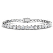 Round Lab Grown Diamond Tennis Bracelet in Prong Set with Secure Box Clasp in 10K/14K gold and platinum with certified lab-grown or natural diamonds