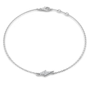 Solid Gold Natural Diamond Lightning Bolt Charm Bracelet in 10K/14K gold and platinum with certified lab-grown or natural diamonds