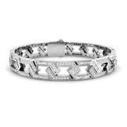 Vintage Bracelet with Greek Key Diamond Links in 10K/14K gold and platinum with certified lab-grown or natural diamonds