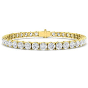 Round Natural Diamond Tennis Bracelet in Prong Set with Secure Box Clasp in 10K/14K gold and platinum with certified lab-grown or natural diamonds