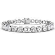 Natural Round Bezel Set Diamond Tennis Bracelet in Platinum with Secure Box Clasp - Line Bracelet in 10K/14K gold and platinum with certified lab-grown or natural diamonds