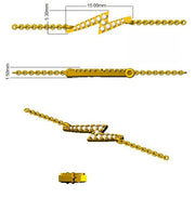 Solid Gold Natural Diamond Lightning Bolt Charm Bracelet in 10K/14K gold and platinum with certified lab-grown or natural diamonds