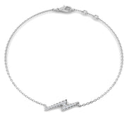 Solid Gold Natural Diamond Lightning Bolt Charm Bracelet in 10K/14K gold and platinum with certified lab-grown or natural diamonds