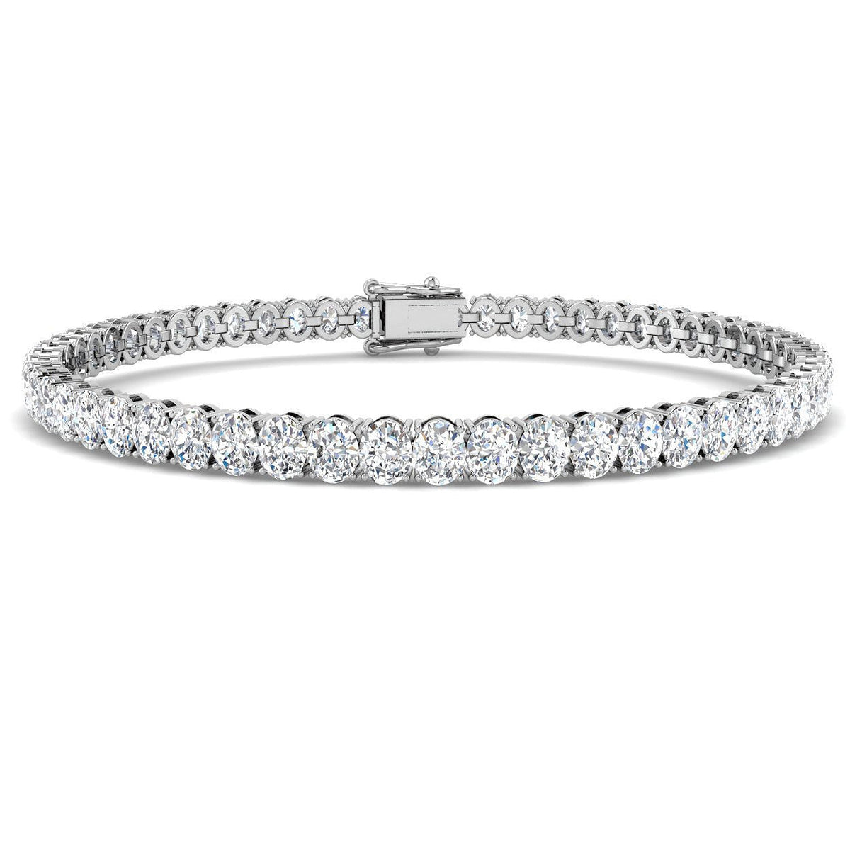 Oval Cut Lab Grown Diamond Tennis Bracelet in 10K/14K gold and platinum with certified lab-grown or natural diamonds