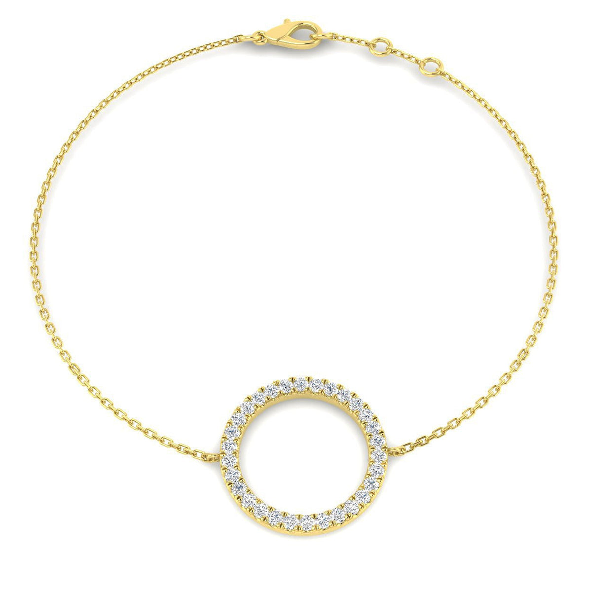 Natural Diamond Circle of Life Bracelet in 10K/14K gold and platinum with certified lab-grown or natural diamonds