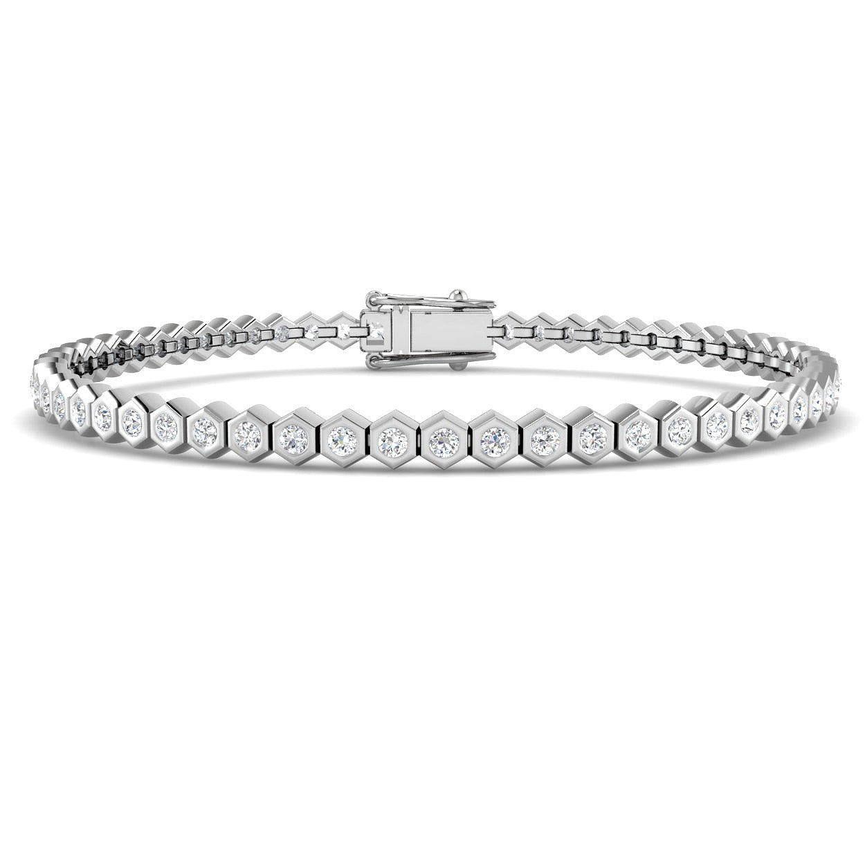 Platinum Lab Grown Diamond Tennis Bracelet in 10K/14K gold and platinum with certified lab-grown or natural diamonds