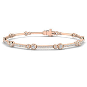 Lab Grown Diamond Station Bracelet in 10K/14K gold and platinum with certified lab-grown or natural diamonds