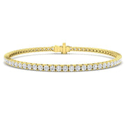 Round Natural Diamond Tennis Bracelet in Prong Set with Box Closure in 10K/14K gold and platinum with certified lab-grown or natural diamonds