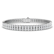 Natural Round Diamond Two Row Tennis Bracelet in 10K/14K gold and platinum with certified lab-grown or natural diamonds