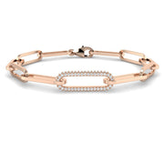 Lab Grown Diamond Paperclip Link Bracelet with Lobster Clasp in 10K/14K gold and platinum with certified lab-grown or natural diamonds