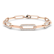 Natural Round Diamond Pave Link Bracelet with Modern Chain Design in 10K/14K gold and platinum with certified lab-grown or natural diamonds
