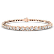 Natural Round Diamond Beaded Tennis Bracelet in 10K/14K gold and platinum with certified lab-grown or natural diamonds